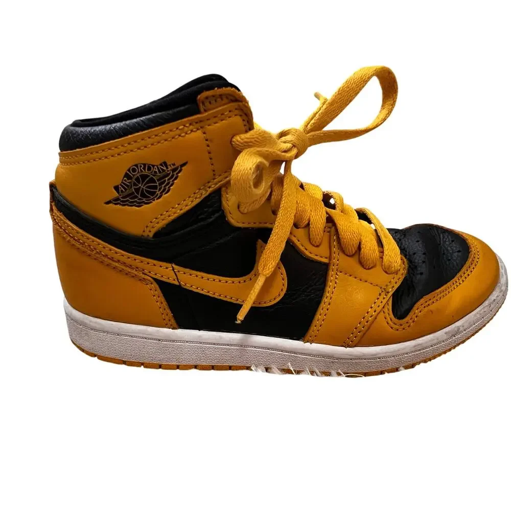 Nike Jordan High 2Y Unisex Basketball Street Shoe Black Yellow EUC Classic Style